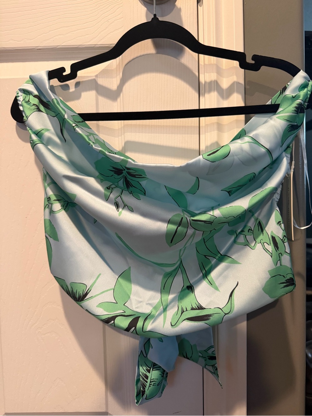 RAMY BROOK- Green Floral Satin Scarf - Women's Accessory